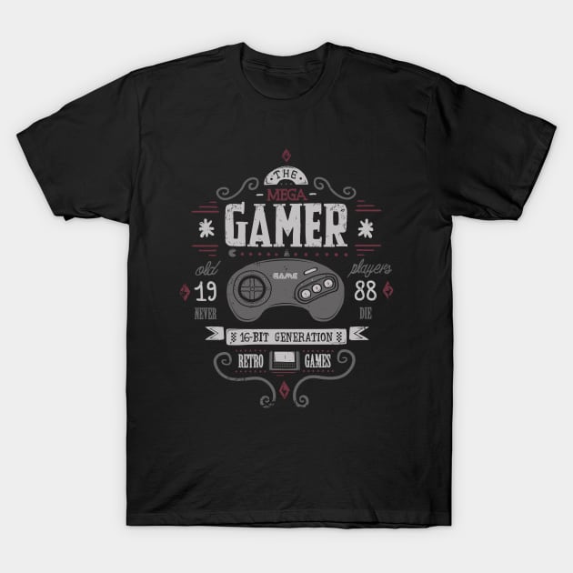 Retro Gaming - Sega genesis 16 bit - Cartridge gamer T-Shirt by Typhoonic